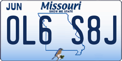 MO license plate OL6S8J