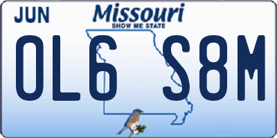 MO license plate OL6S8M