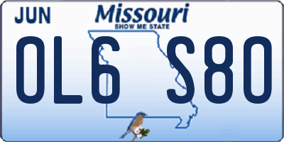 MO license plate OL6S8O