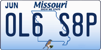 MO license plate OL6S8P