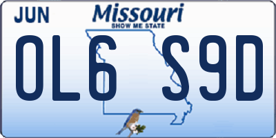 MO license plate OL6S9D