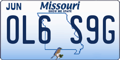 MO license plate OL6S9G