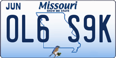 MO license plate OL6S9K