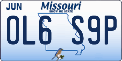 MO license plate OL6S9P