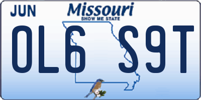 MO license plate OL6S9T