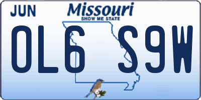 MO license plate OL6S9W