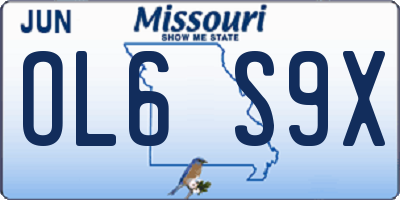 MO license plate OL6S9X