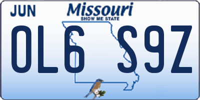 MO license plate OL6S9Z