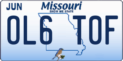 MO license plate OL6T0F