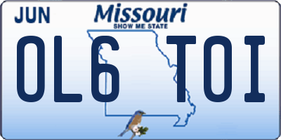 MO license plate OL6T0I