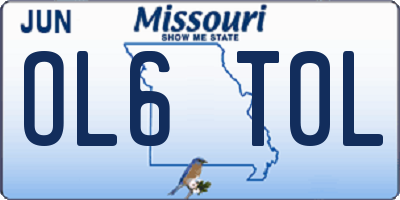 MO license plate OL6T0L