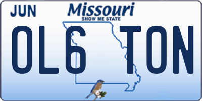 MO license plate OL6T0N