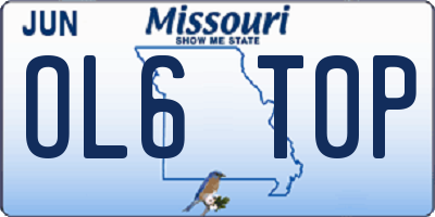 MO license plate OL6T0P