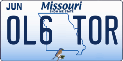 MO license plate OL6T0R