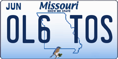 MO license plate OL6T0S