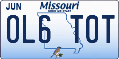 MO license plate OL6T0T