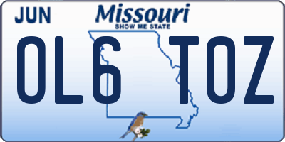 MO license plate OL6T0Z