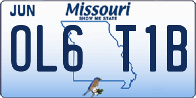MO license plate OL6T1B