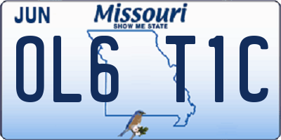 MO license plate OL6T1C