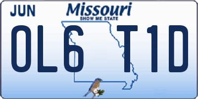 MO license plate OL6T1D