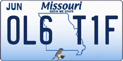 MO license plate OL6T1F