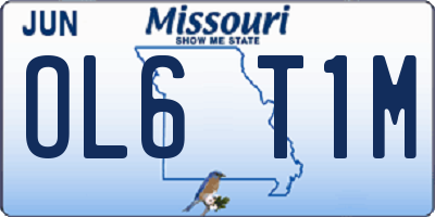 MO license plate OL6T1M