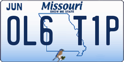 MO license plate OL6T1P