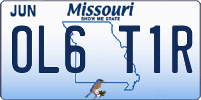MO license plate OL6T1R