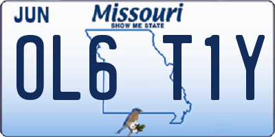 MO license plate OL6T1Y