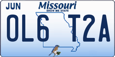 MO license plate OL6T2A