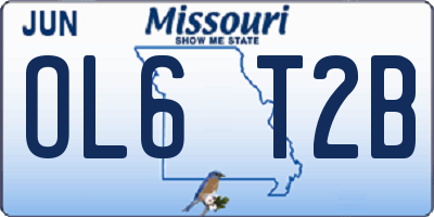 MO license plate OL6T2B