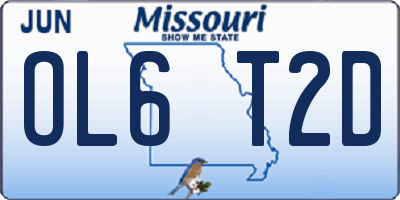 MO license plate OL6T2D