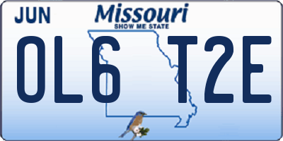 MO license plate OL6T2E