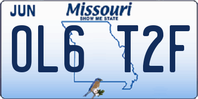 MO license plate OL6T2F