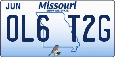 MO license plate OL6T2G
