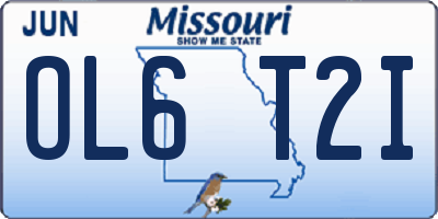 MO license plate OL6T2I