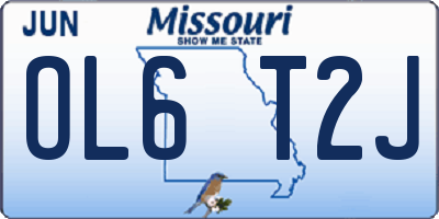 MO license plate OL6T2J