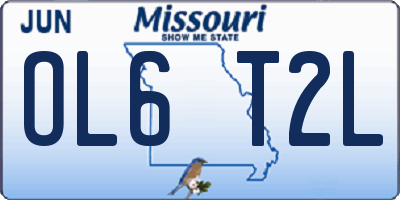 MO license plate OL6T2L