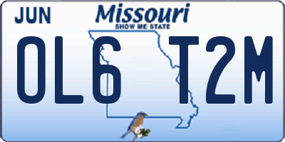 MO license plate OL6T2M