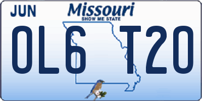MO license plate OL6T2O