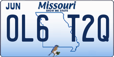 MO license plate OL6T2Q
