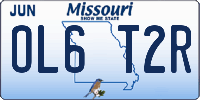 MO license plate OL6T2R