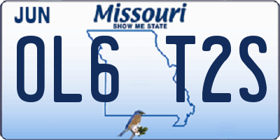 MO license plate OL6T2S