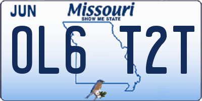 MO license plate OL6T2T