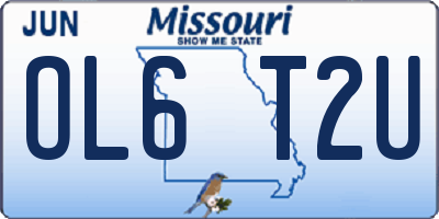 MO license plate OL6T2U