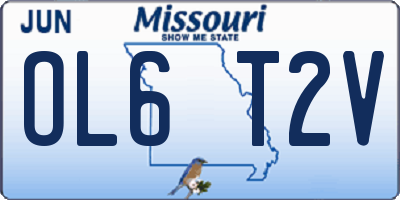 MO license plate OL6T2V
