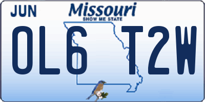 MO license plate OL6T2W
