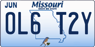 MO license plate OL6T2Y