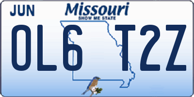 MO license plate OL6T2Z