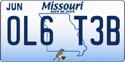 MO license plate OL6T3B